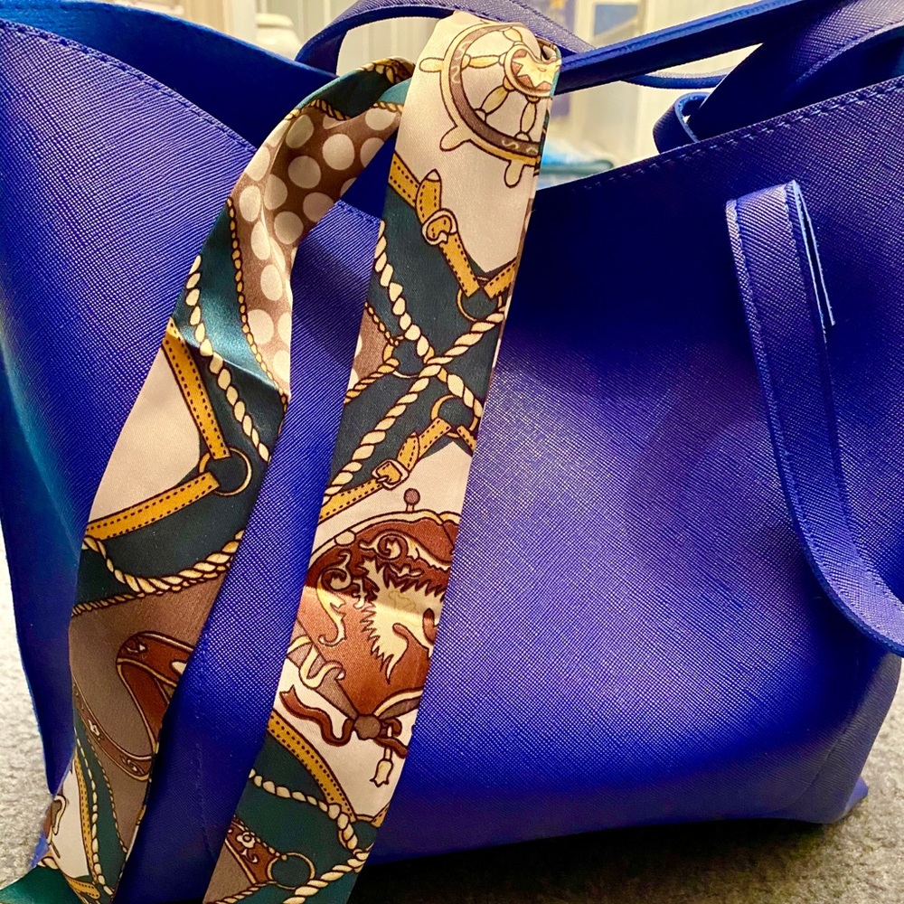Royal blue designer handbag/purse